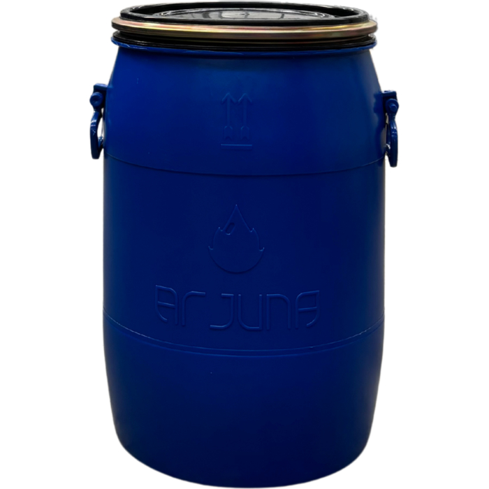 50 Literes, Élelmiszeres,mosott műanyag hordó, levehető tetővel, bajonettzárral, két füllel