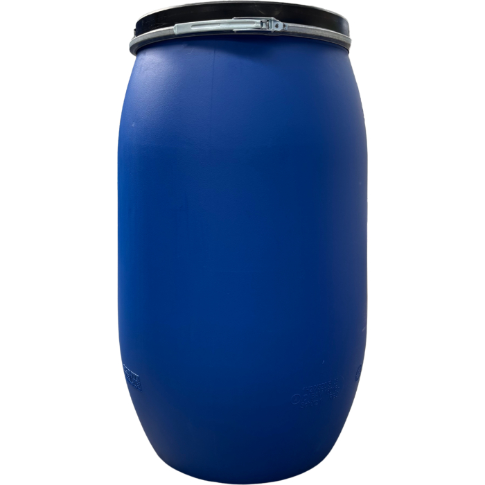 220 literes mosott műanyag levehető tetejű hordó, bajonett záras , Élelmiszerre is! UN minősített, Hibátlan, újszerű állapot!