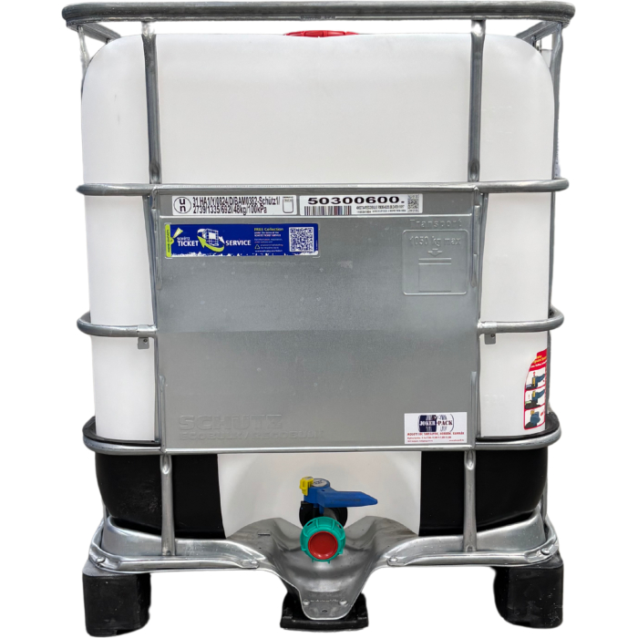 IBC TARTÁLY, SCHÜTZ 640 literes mosott műanyag raklapos IBC tartály ,erősített ,UN minősítéssel