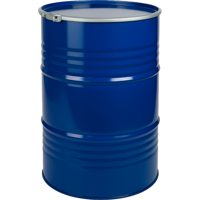 213 literes levehető tetejű, bajonettzáras mosott, fémhordó, Élelmiszeres