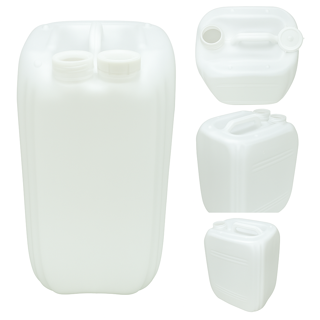 Műanyag kanna , 20 literes műanyag mosott natúr színű kanna, UN minősített, élelmiszeres - Image 2