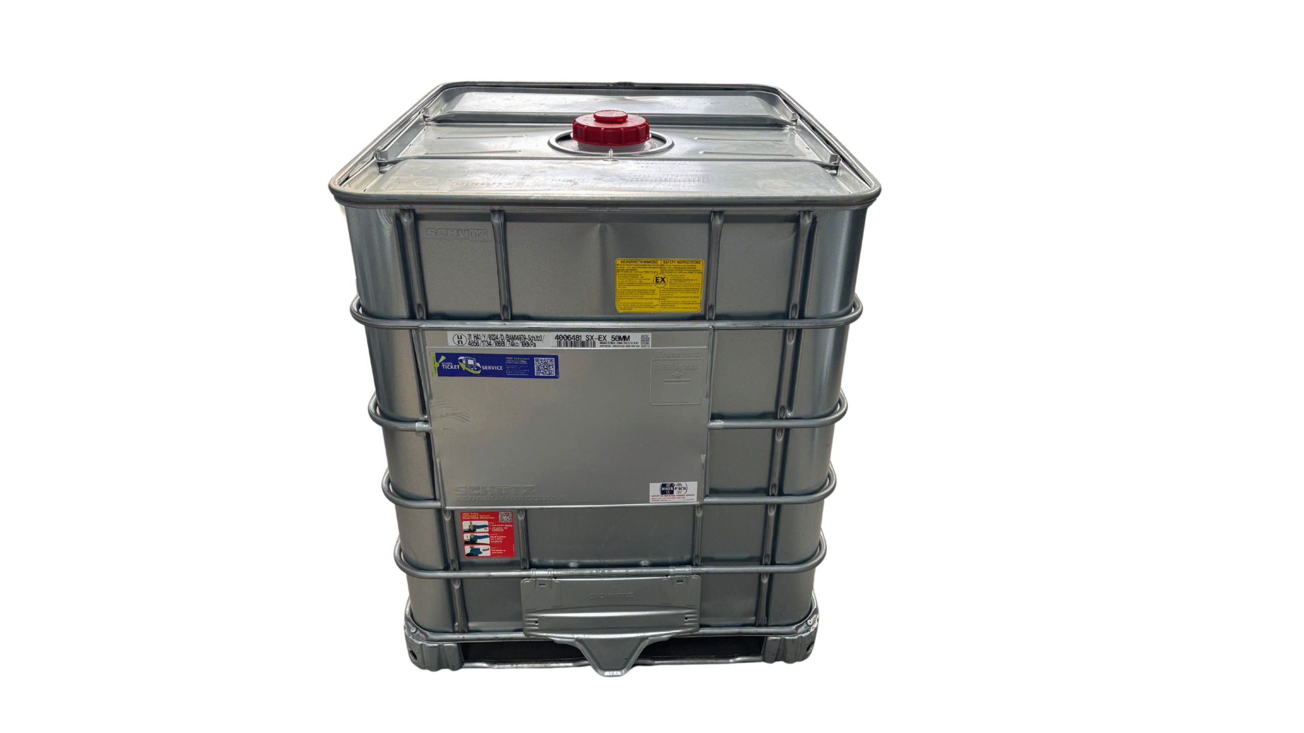 SCHÜTZ SX-EX speciális 1000 literes mosott , Fém palástos IBC tartály,UN - Image 2