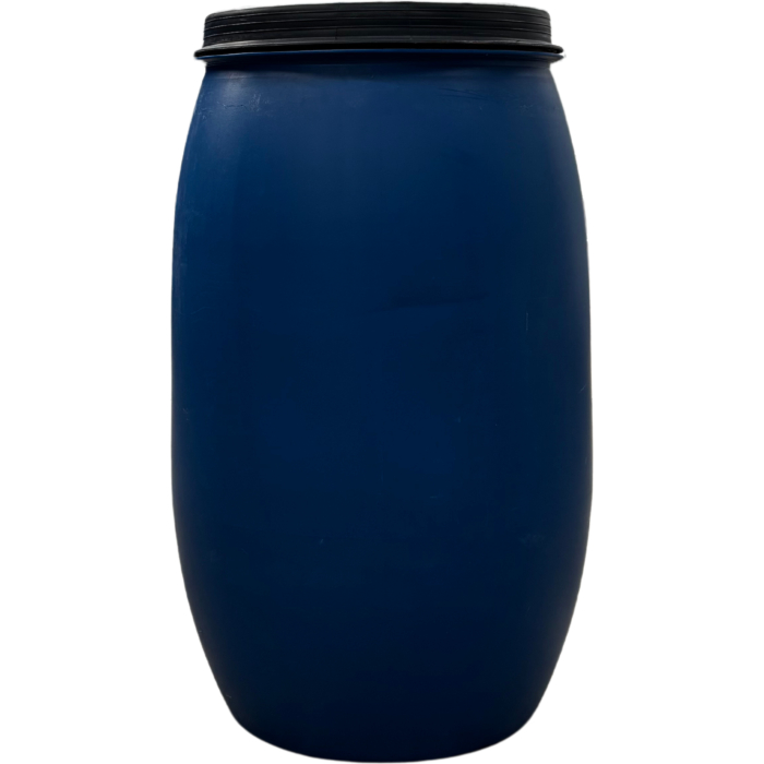 120 Literes használt műanyag hordó -tetővel (zár nélkül) esővíz tárolására