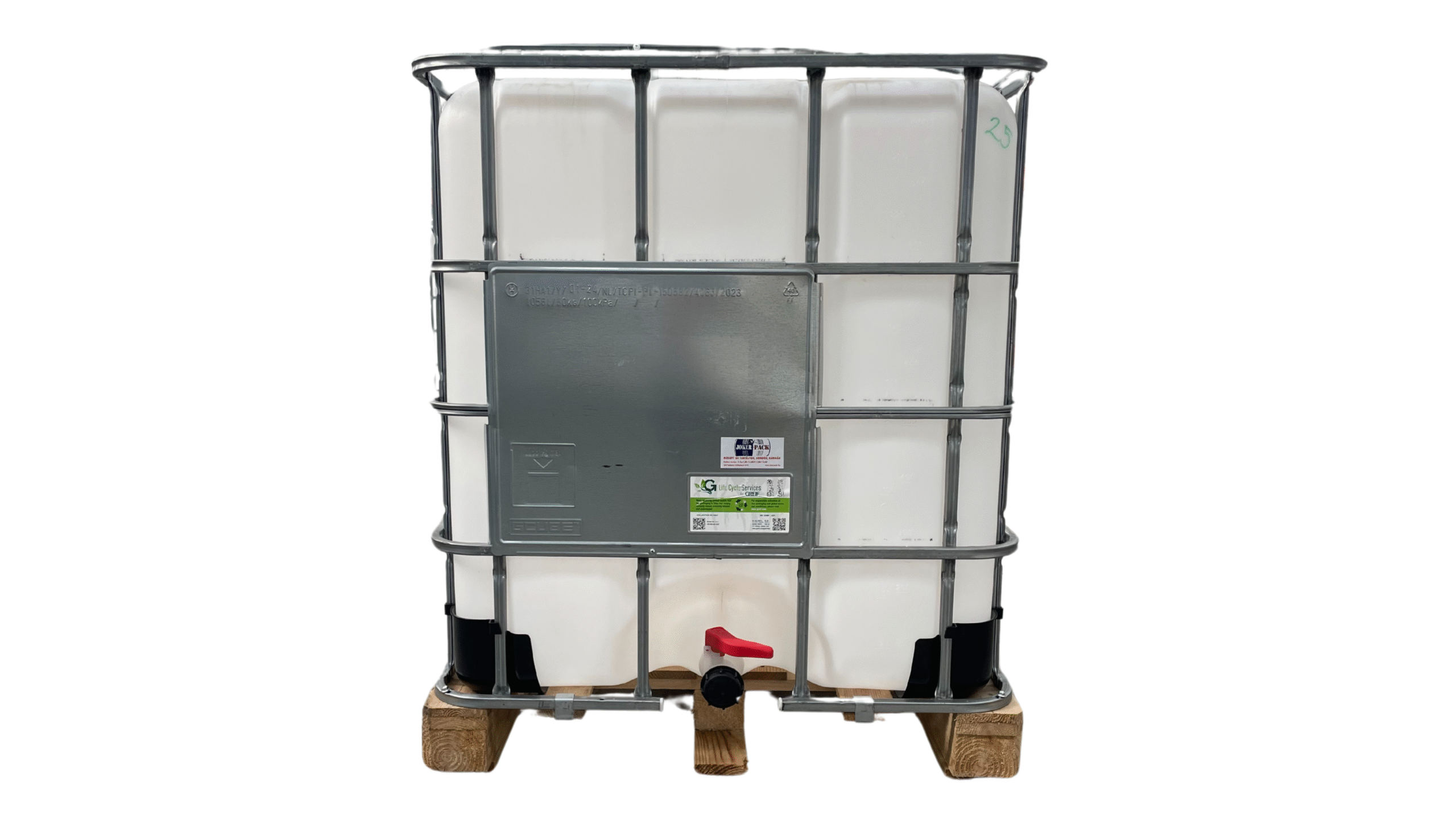 MAUSER vagy Gcube LX1000 literes, faraklapos IBC tartály (mosott) UN minősített , 22,5 cm betöltős